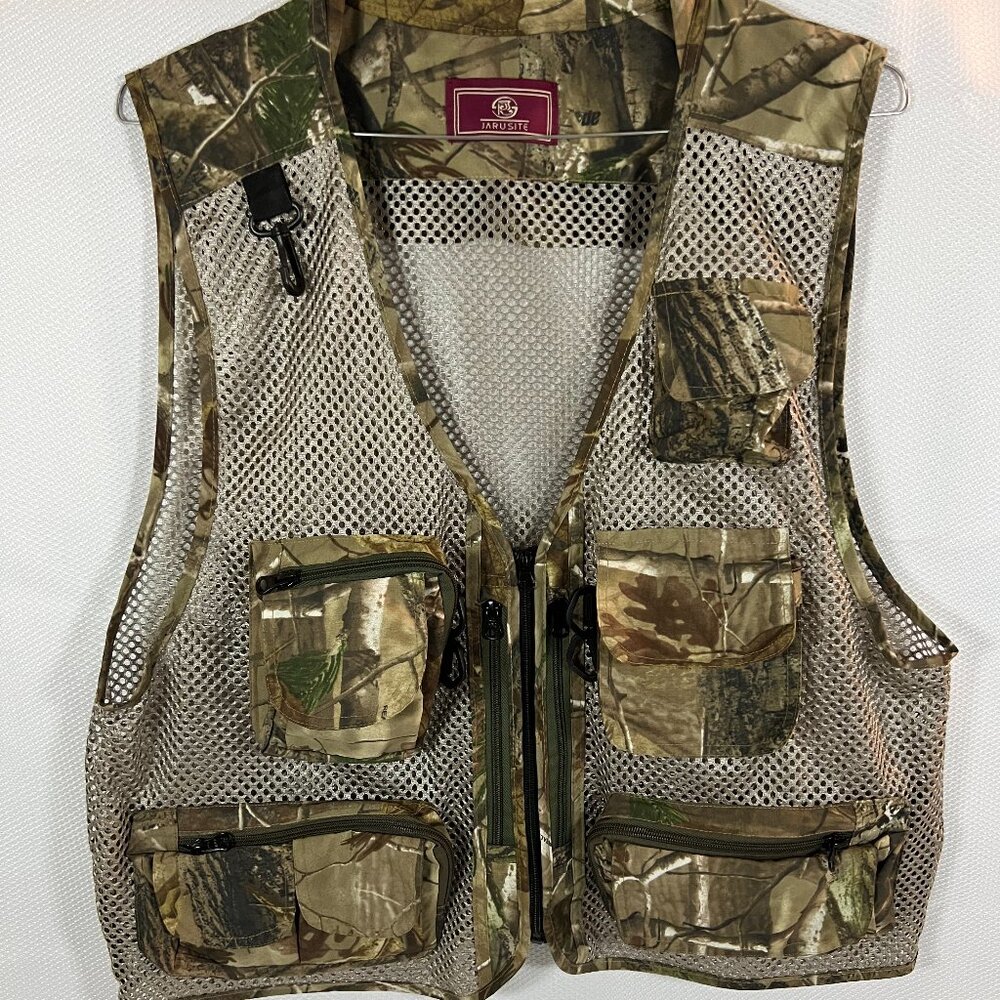 Jarusite Camo Fly Fishing Duck Hunting Mesh Vest With Pockets